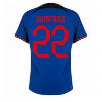 Fotbalové Dres Holandsko Denzel Dumfries #22 Venkovní MS 2022 Krátký Rukáv